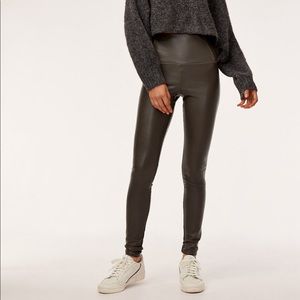 Aritzia Daria Pant glazed ginger. Vegan leather.